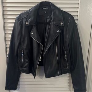 Express Women's Sleek Black Leather Jacket